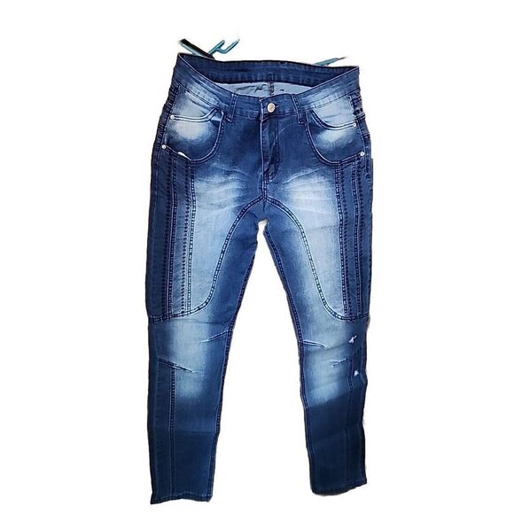 Jeans Wear Jeggings Large Womens Distressed Button Zipper - Picture 4 of 16